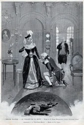 Theater illustriert - „Le collier de la Reine“ (Affäre) Drama von Pierre Decourcelle nach Alexandre Dumas père - „Le collier de la Reine“ Stück in 5 Akten und 13 Bildern, Paris, 31. Januar 1895, Théâtre de la Porte-Saint-Martin