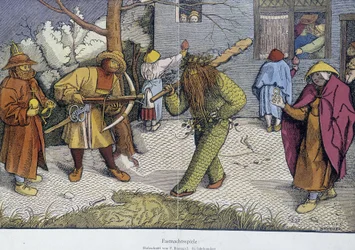 Theaterstücke: Karnevalstag - Reproduktion eines Dokuments über Breughel-Holz
