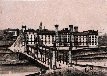 Wien, Österreich: Blick auf das Arsenal von Prinz Rudolf und die Brücke des Augartens. aus 