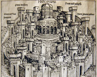 Ansicht von Jerusalem im Mittelalter