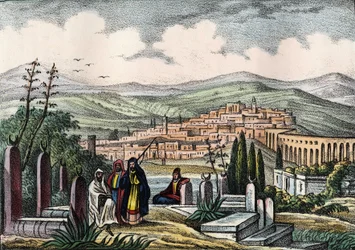 Ansicht von Medeah, antike römische Festung in Algerien. In „Storia d