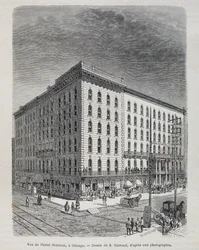 Ansicht des Sherman Hotels in Chicago - in „Le tour du monde“
