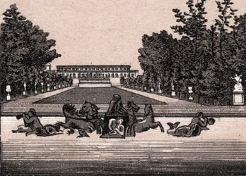 Blick auf das Schloss von Versailles, Frankreich