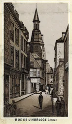 Blick auf die Uhrenstraße in Dinan (Côtes-d