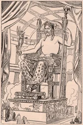 Ansicht der gigantischen Statue des Olympischen Zeus von Phidias