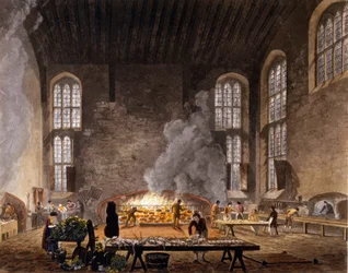 Ansicht der Küchen von Christ Church, Universität Oxford. 1850