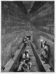 Ansicht der großen Galerie der Pyramide von Cheops in Gizeh, Ägypten