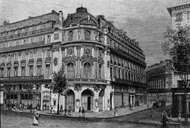 Ansicht des Théâtre du Vaudeville in Paris