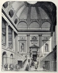 Ansicht des Vestibüls und der Treppe des Theaters von Bordeaux unter Ludwig XV.