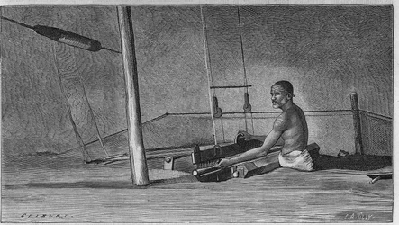 Weben in Indien: Der Webstuhl des Webers.