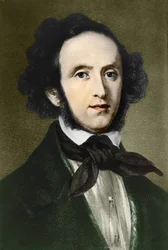 Porträt von Felix Mendelssohn - Bartholdy. Deutscher Komponist (1809 bis 1847)