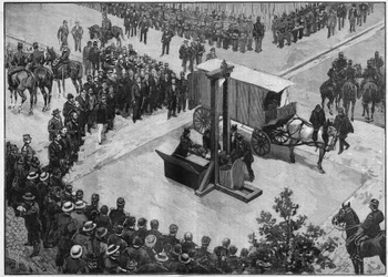 Die Hinrichtung des Anarchisten Caserio in Lyon im Jahr 1894