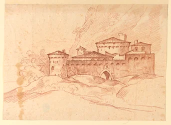 Zeichnung, Schloss in den Bergen, 1810–1830