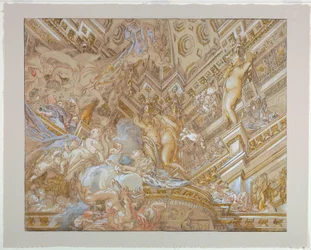 Zeichnung, Deckendesign, ca. 1727