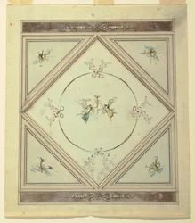 Zeichnung, Decke eines Schlafzimmers, 1820–23