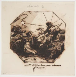 Zeichnung, Ceres bittet Jupiter um die Rückkehr von Proserpina, 1812