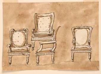 Zeichnung, Stühle, 1780–90