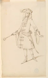 Kostümentwurf: Ein Edelmann, König oder Prinz für ein Ballett, ca. 1720
