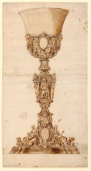 Zeichnung, Entwurf für einen Kelch, 1710–1740