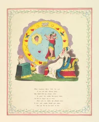 Grußkarte, "Wenn die schöne Myra... ihre Augen erhebt...", ca. 1822