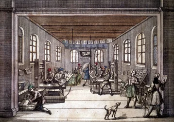 Eine Druckerei zu Beginn des 18. Jahrhunderts
