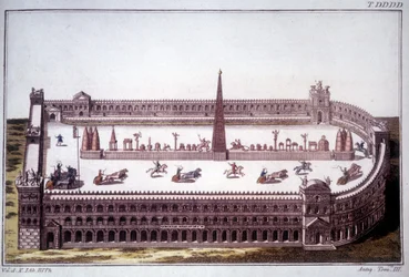 Ein Wagenrennen im Circus Maximus