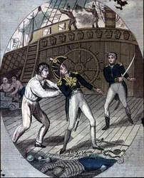Der Tod von Admiral Nelson in der Schlacht von Trafalgar, an Bord seines Schiffes, der „Victory“ (21. Oktober)