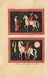Antike griechische Methode, ein Pferd ohne Sattel zu reiten