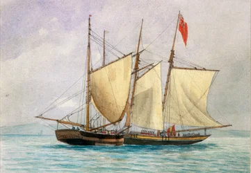 Captain H. Wolman mit HM 80th Foot erobert den berüchtigten Piratenschoner Hanna Mercury Isld am 26. Oktober 1843