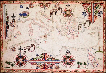 Karte des Mittelmeers, des Schwarzen und des Kaspischen Meeres, ca. 1620