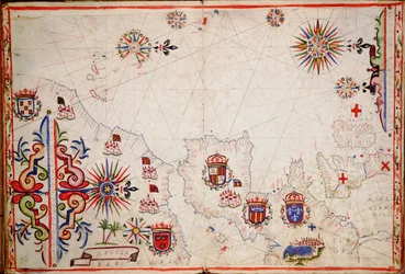 Karte des nordöstlichen Atlantiks, von den Britischen Inseln bis Kap Verde, um 1620 (Manuskript)