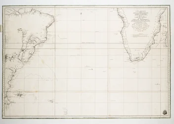 Karte des Atlantischen Ozeans südlich des Äquators