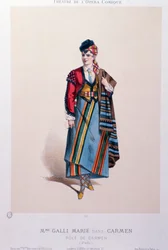 Kostüm der Sängerin Celestine Galli-Marie in Carmen, Oper von Georges Bizet