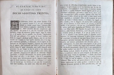 Doppelseite aus einem Musiktraktat von Giuseppe Tartini
