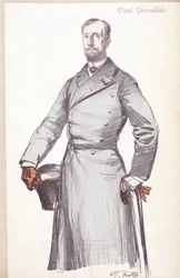 Gravur von Paul Deroulede (1846-1914), französischer Schriftsteller und Politiker, Gründer des Boulangismus, der die Liga der Patrioten gründete