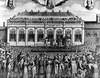 Hinrichtung von König Karl I. Stuart von England (1600 - 1649) in Whitehall
