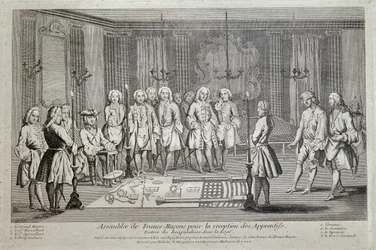 Freimaurerei. Freimaurerversammlung zur 