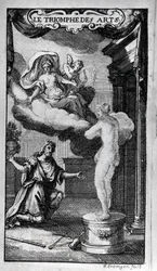Frontispiz von „Le Triomphe des Arts“ Libretto von Antoine Houdar de La Motte, Musik von Michel de la Barre. 1700
