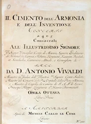 Frontispiz der Partitur des Violinkonzerts V in Il cimento dell