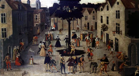 Fête de Mail, anonym 16. Jahrhundert. Musee Carnavalet in Paris