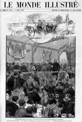 Rede von General Charette bei der Versammlung der Päpstlichen Zuaven in der Basse Motte in der Bretagne, in „The Illustrous World 1885“