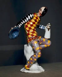 Harlekin-Statue - Porzellan