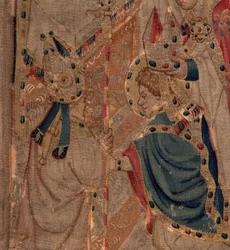 Geschichte von St. Piat und St. Eleuthère, Szene 10: St. Eleuthère wird zum Bischof geweiht (Detail)