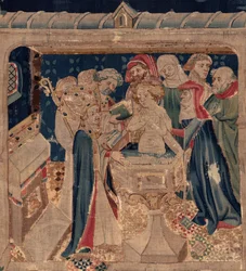 Geschichte von St. Piat und St. Eleuthère, Szene 13: Taufe von Blanda (Detail)