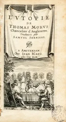 Illustrierte Frontispiz des französisch übersetzten Buches „L