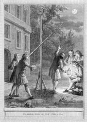 Illustration der Fabel „Ein Tier im Mond“ von Jean de la Fontaine.