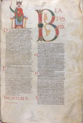 Incipit Davide, Beatus; Initiale der Psalmen, XI Jahrhundert