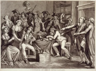 Innenraum des Revolutionären Komitees. Gravur des 18. Jahrhunderts. Paris, Musée Carnavalet