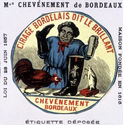Etikett von „Bordelais-Politur genannt der Brillant: Chevènement de Bordeaux“, 19. Jahrhundert