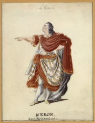 Lekain (Henri Louis Cain (Henri-Louis Le Kain) (1729-1778) als Nero in Racines „Britannicus“